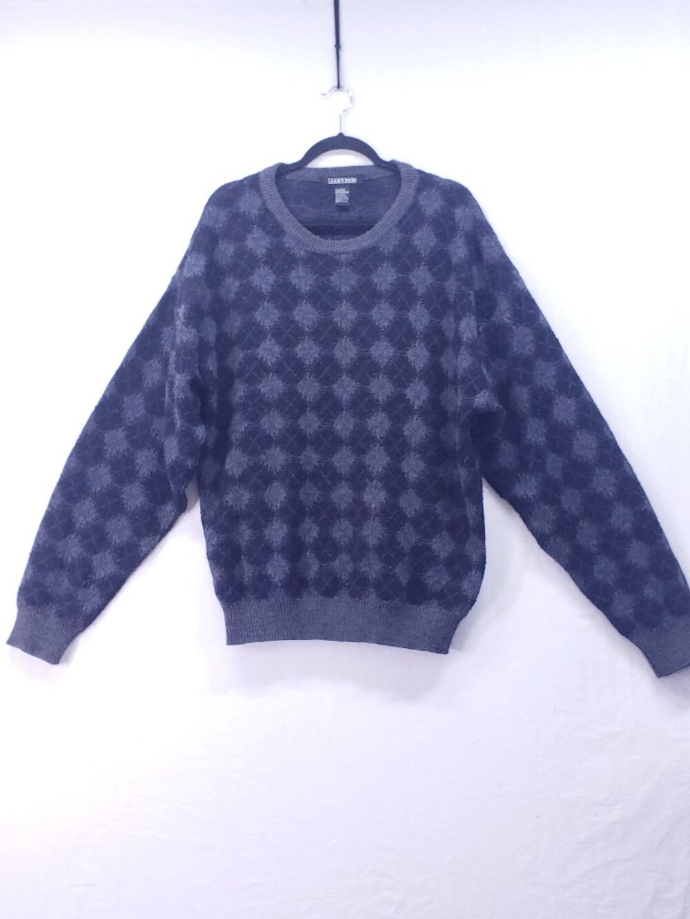 Vintage Jantzen Pullover Sweater Mens XL Round Neck Grandpa Argyle Preppy